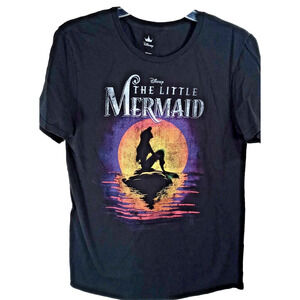 Disney Little Mermaid Ariel T-Shirt Size Medium Black Poster Design
